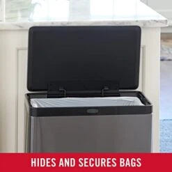 Rubbermaid Stainless Steel Metal Step-On Trash Can For Home And Kitchen, Charcoal, 12 Gallon, 2112520 -Songmics Furniture Shop 41hZuMM8EVL