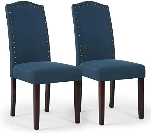 LSSPAID Dining Chairs Set Of 4, High Back Fabric Upholstered Parsons Dining Room Chairs, Nail Head Trim Dining Chair, Turquoise 8 LSSPAID Dining Chairs Set Of 4, High Back Fabric Upholstered Parsons Dining Room Chairs, Nail Head Trim Dining Chair, Turquoise - Image 8