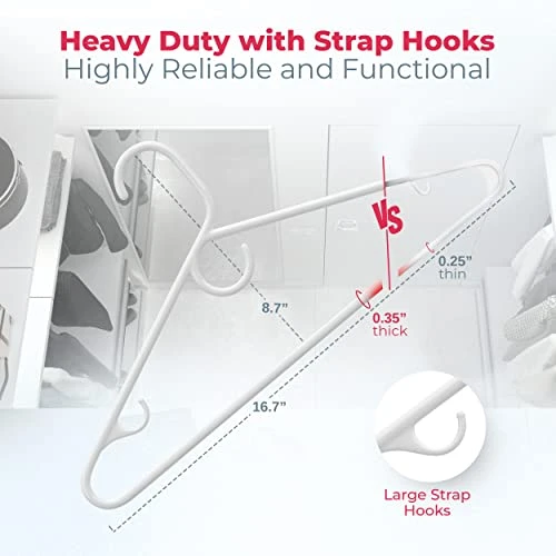 Neaties Heavy Duty Plastic Hangers Bulk Strap Hooks (12 To 72 Pack Available Or Hangers 36 Pack) Strong Clothes Hangers Bulk | Coat Hangers Plastic, Hangers Heavy Duty, Plastic Hanger (White 36 Pack) 1 Neaties Heavy Duty Plastic Hangers Bulk Strap Hooks (12 To 72 Pack Available Or Hangers 36 Pack) Strong Clothes Hangers Bulk | Coat Hangers Plastic, Hangers Heavy Duty, Plastic Hanger (White 36 Pack)