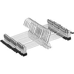Tosnail 15 Pack Stackable Skirt Pants Clothes Hangers With Non-Slip Clips, Add-On Hangers, Cascading Hangers Space Saving Closet Organizer