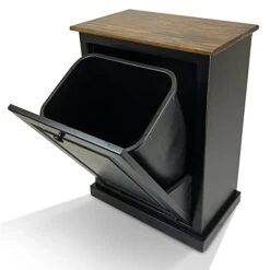 Peaceful Classics Trash Bin Cabinet - Handmade Hideaway Cabinet For Trash Cans - Decorative Bathroom Trash Can, Office Trash Can, And Bedroom Trash Can - Wooden Tilt Out Trash Bin (Mocha) -Songmics Furniture Shop 41hrZ7t1EOL