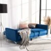 Safavieh Home Chelsea Modern Navy And Chrome Foldable Futon Sofa Bed