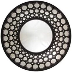 Northlight Glamorous Cascading Orbs Framed Round Wall Mirror, 24.75", White