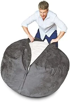 Lumaland Luxury Microsuede Outer Cover For Bean Bags Machine Washable 6-Foot Bean Bag Cover With Inlay In Dark Grey Cover And Inlay ONLY 25 Lumaland Luxury Microsuede Outer Cover For Bean Bags Machine Washable 6-Foot Bean Bag Cover With Inlay In Dark Grey Cover And Inlay ONLY -Songmics Furniture Shop 41iHbqy737L. AC