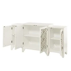 Madison Park Verona Media Console Cabinet - Modern Mid-Century, Quaterfoil Mirrored Door Design Buffet/Sideboard Accent Living Room Furniture, 68" Wide, White 5 Madison Park Verona Media Console Cabinet - Modern Mid-Century, Quaterfoil Mirrored Door Design Buffet/Sideboard Accent Living Room Furniture, 68" Wide, White -Songmics Furniture Shop 41iM3Z3uJaL