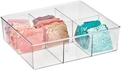 MDesign Plastic 12 Compartment Divided Drawer And Closet Storage Bin - Organizer For Scarves, Socks, Ties Bras, And Underwear - Dress Drawer Organizer, Shelf Organization - Lumiere Collection - Clear -Songmics Furniture Shop 41iMRiFP BL. AC