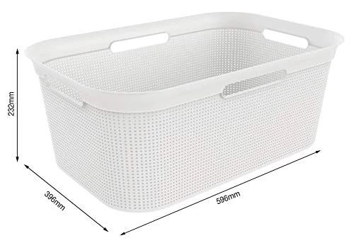 Rotho, Brisen, Set Of 4 Laundry Basket 41 L, Plastic (PP) BPA-free, White, 4 X 40l (59,6 X 39,6 X 31,3 Cm) 4 Rotho, Brisen, Set Of 4 Laundry Basket 41 L, Plastic (PP) BPA-free, White, 4 X 40l (59,6 X 39,6 X 31,3 Cm) - Image 4