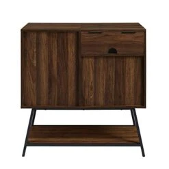 Walker Edison Modern Rectangle Sideboard With Record Player Storage-Entryway Serving Storage Cabinet Doors-Dining Room Console, 30 Inch, Black And Dark Walnut -Songmics Furniture Shop 41iNveyUOXL