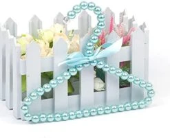5 Pack Mini Pearl Baby Pets Small Clothes Hangers, Lovely Faux Pearl Beaded Elegant Garment Clothes Hangers With Ribbon Bowknot For Pet Dog Cat Baby Kids Children (Pink) -Songmics Furniture Shop 41iQ4T qYS. AC