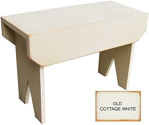 2 Ft Wood Bench Long (Solid Cottage White) 5 2 Ft Wood Bench Long (Solid Cottage White) - Image 5