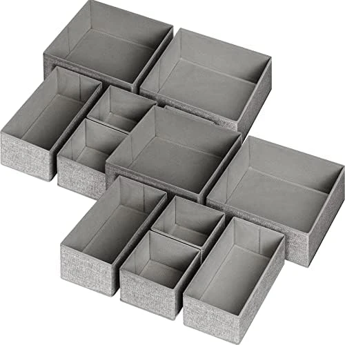Criusia Underwear Drawer Organizer, 6 Set Foldable Underwear Drawer Organizer And Closet Dividers,Storage Box For Clothes, Socks, Underwear (6 Bins) (Light Grey) 14 Criusia Underwear Drawer Organizer, 6 Set Foldable Underwear Drawer Organizer And Closet Dividers,Storage Box For Clothes, Socks, Underwear (6 Bins) (Light Grey) - Image 14