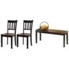 Ashley Furniture Signature Design - Owingsville Dining Room Side Chair - Latter Back - Set Of 2 - Black-Brown & Owingsville Dining Bench - Rectangular - Black And Brown