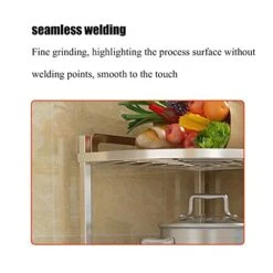 Stainless Steel Kitchen Corner Rack Shelf Floor-to-ceiling Triangular Multi-layer Pot Rack Storage Rack (Size : Double Layer)