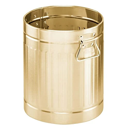 MDesign Steel Metal 2 Gallon/7 Liter Trash Can Wastebasket, Garbage Bin With Handles For Bathroom, Kitchen, Bedroom, Office - Holds Trash, Waste, Garbage, Recycling - Bronze 9 MDesign Steel Metal 2 Gallon/7 Liter Trash Can Wastebasket, Garbage Bin With Handles For Bathroom, Kitchen, Bedroom, Office - Holds Trash, Waste, Garbage, Recycling - Bronze - Image 9