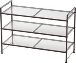 Simple Houseware 3-Tier Stackable Shoe Rack Storage Shelf, Black -Songmics Furniture Shop 41igY6 ShsL. AC