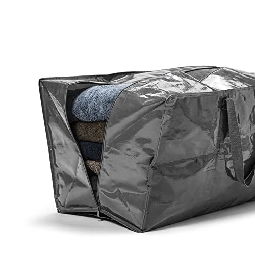 Domiform Moving Bags 4-Pack Set,24.5 Gallon Large Tote Bag For Storage, Heavy Duty Space Saver Bags For Clothing Storage And Room Organization, Practical Alternative To Moving Boxes Grey X-Large 3 Domiform Moving Bags 4-Pack Set,24.5 Gallon Large Tote Bag For Storage, Heavy Duty Space Saver Bags For Clothing Storage And Room Organization, Practical Alternative To Moving Boxes Grey X-Large - Image 3