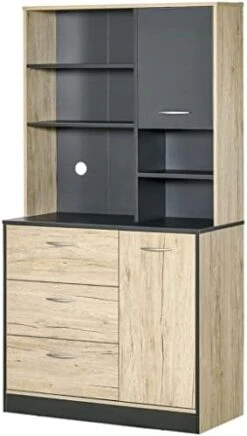 CZDYUF 67" Freestanding Buffet, Kitchen Storage Cabinet With 3 Drawers, Cable Management, 4 Cubbies And 2 Cabinets. 13 CZDYUF 67" Freestanding Buffet, Kitchen Storage Cabinet With 3 Drawers, Cable Management, 4 Cubbies And 2 Cabinets. -Songmics Furniture Shop 41in1WJKU7L. AC 2