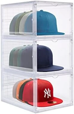 Apobabo Hat Organizer For Baseball Caps, Transparent Dust-Free Cap Rack Box Display, Easy Assembly Stackable Hat Storage System -Songmics Furniture Shop 41iyKeiFuoL. AC