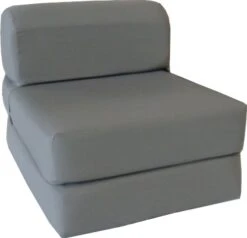 D&D Futon Furniture. Chair Folding Foam Beds, Studio Sofa Guest Folded Foam Mattress 6 X 32 X 70, Gray