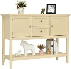 LOKO Buffet Cabinet With Storage, Multifunctional Console Table With Ample Storage Space, Sideboard With Drawers For Kitchen, Dining Room, Living Room Or Entryway, 46 X 15 X 34 Inches (Blue) -Songmics Furniture Shop 41j i1d7iCS. AC