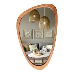 WallBeyond 30.5" H X 19.5" W Asymmetrical Decor Irregular Accent Wall Mirror For Entryway, Hallway, Etc || Shape: Abstract & Unique Cobblestone, Vertical - 342104