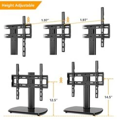 5Rcom Universal TV Stand, Height Adjustable 27 32 37 40 43 46 50 55 Inch Tv Stand, Swivel TV Stand For Bedroom, Living Room, Holds Up To 88 Lbs, TV Stand Mount -Songmics Furniture Shop 41j7y59hUaL