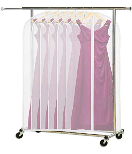 6 Pack - SimpleHouseware 60-Inch Translucent Garment Bags With Zipper For Suits, Dresses, Costumes, Uniforms 3 6 Pack - SimpleHouseware 60-Inch Translucent Garment Bags With Zipper For Suits, Dresses, Costumes, Uniforms - Image 3