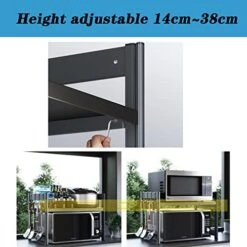 DREANNI Microwave Storage Rack Expendable Microwave Rack, Kitchen Baker's Utility Organizer Shelf Counter Toaster Storage Stand Hight Adjustable Office Printer Work Station Racks/1Tier -Songmics Furniture Shop 41jEZugzsgL