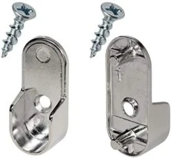Rok Hardware Chrome 1-3/16" (30 Mm) X 19/32" (15mm) Oval Closet Rod End Support With 3/16" (5mm) Pins 30X15X5MMCH (4 Pack) -Songmics Furniture Shop 41jExxp39eL. AC 2