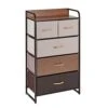 Danya B. SC5608 Decorative Storage For Small Spaces - Modern Chest Dresser With 5 Fabric Drawers