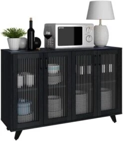 Panana Kitchen Buffet Server Table Accent Sideboard Cupboard Server Buffet Console Table With Doors Cabinet(27inch, Black) -Songmics Furniture Shop 41jIxjUJumL. AC