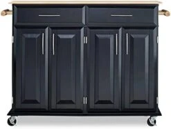 Homestyles Kitchen Cart With Storage Dolly Madison, 48.25 Inches Wide, Black -Songmics Furniture Shop 41jMymOp4DL. AC