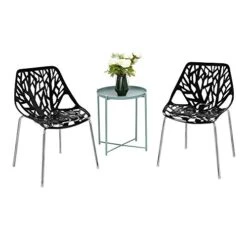 Bonnlo Modern Black Dining Chairs Set Of 6,Plastic Saping Birch Chairs,Stackable Dining Chairs Set For Living Room/Kitchen/Office (6, Black) 13 Bonnlo Modern Black Dining Chairs Set Of 6,Plastic Saping Birch Chairs,Stackable Dining Chairs Set For Living Room/Kitchen/Office (6, Black) -Songmics Furniture Shop 41jP3SHeHGL