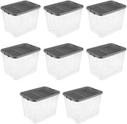 Sterilite 160 Quart Latching Stackable Bedroom Closet Playroom Wheeled Storage Box Container Bin With Gray Lid And Clear Sides, 2 Pack -Songmics Furniture Shop 41jUqeW0tZL. AC