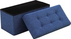 Ornavo Home Foldable Tufted Linen Large Storage Ottoman Bench Foot Rest Stool/Seat - 15" X 30" X 15" (Beige) -Songmics Furniture Shop 41ja8Mv8VKL. AC