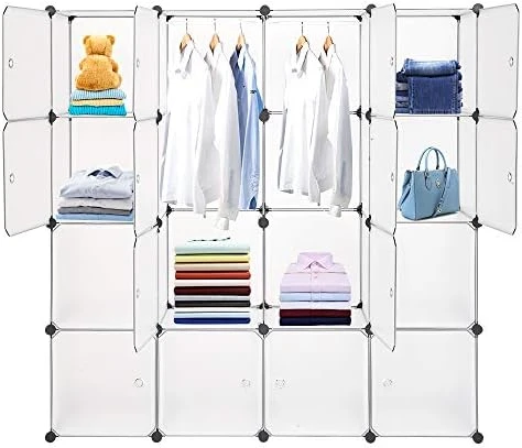 VINGLI Portable Closet Wardrobe, Cube Storage Organizer, Plastic Storage Closet, Shelf Unit, DIY Cube Shelves With Doors And Hanging Rods, 36 Cubes 8 VINGLI Portable Closet Wardrobe, Cube Storage Organizer, Plastic Storage Closet, Shelf Unit, DIY Cube Shelves With Doors And Hanging Rods, 36 Cubes - Image 8