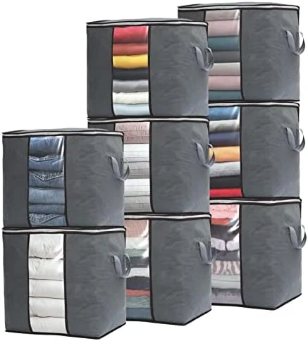 90L Large Capacity 4 Pack Clothes Storage Bag, Storage Bins For Clothes, Closet Organizers And Storage Containers For Blanket Bedding Comforter, Thick Fabric With Reinforced Handles, Zipper, Clear Window 8 90L Large Capacity 4 Pack Clothes Storage Bag, Storage Bins For Clothes, Closet Organizers And Storage Containers For Blanket Bedding Comforter, Thick Fabric With Reinforced Handles, Zipper, Clear Window - Image 8