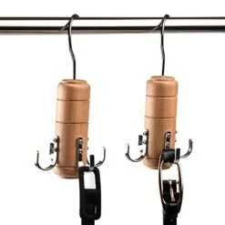 SUNTRADE Wooden Belt Tie Rack Scarf Hanger For Closet，for Belts Tie Scarves Tank Top And Jewelry (2, 4 Hooks) -Songmics Furniture Shop 41jdLpcSUcL