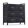 ROMOON Dresser Organizer With 6 Drawers, Fabric Storage Dresser Tower For Bedroom, Hallway, Entryway, Closets - Dark Grey