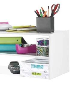 Whitmor Stackable 31" Extra Wide 2-Shelf Storage Organizer, White -Songmics Furniture Shop 41jfc8hB62L