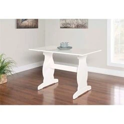 Riverbay Patio Conversation Indoor 3 Piece Kitchen Corner Nook Table Booth Bench Breakfast Dining Set In White -Songmics Furniture Shop 41jgQbSpBOL