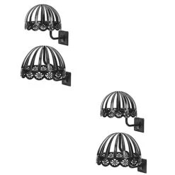 FRCOLOR 4 Pcs Wig Holder Metallic Cowboy Hat Helmet Stand Travel Cleaning Supplies Metal Hanger Cowboy Hat Hanger Cap Wall Holder Caps Display Holder Hat Display Stand