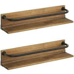 MyGift Rustic Wood & Pipe Wall-Mounted 6-Bottle Wine Rack, Set Of 2 -Songmics Furniture Shop 41jmNpPhVbL