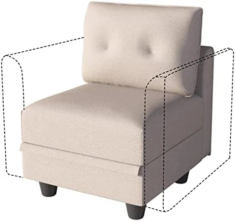 LLappuil Modular Sofa Middle Module With Storage For Customizable Sectional Couch, Accent Armless Chair, Waterproof, Anti-Scratch And Antistatic Fabric Sectional, Brown 12 LLappuil Modular Sofa Middle Module With Storage For Customizable Sectional Couch, Accent Armless Chair, Waterproof, Anti-Scratch And Antistatic Fabric Sectional, Brown - Image 12