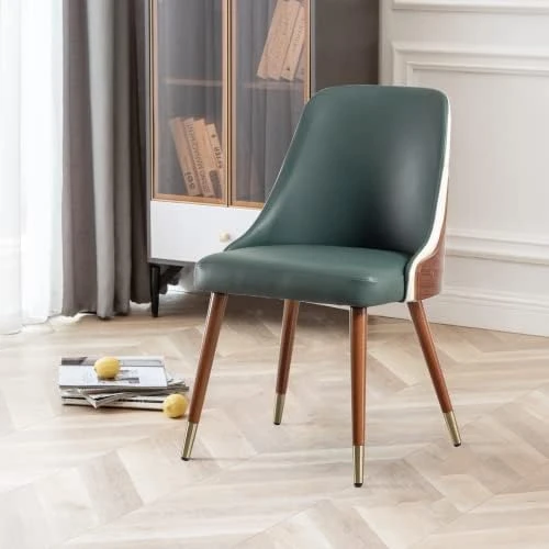 LUNLING Mid Century Modern Dining Chairs Orange Faux Leather Upholstered Chair With Walnut Wood Frame For Kitchen Dining Living Room Chairs(Orange 1PCS) 7 LUNLING Mid Century Modern Dining Chairs Orange Faux Leather Upholstered Chair With Walnut Wood Frame For Kitchen Dining Living Room Chairs(Orange 1PCS) - Image 7