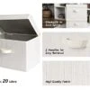 StorageWorks Decorative Storage Boxes, Storage Basket With Lid And Handles, Mixing Of Beige, White & Ivory, Large, 2-Pack