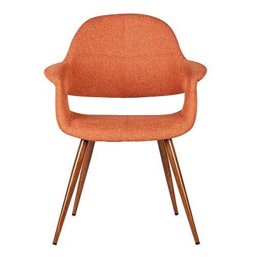 Armen Living Phoebe Dining Chair In Orange Fabric And Walnut Wood Finish 2 Armen Living Phoebe Dining Chair In Orange Fabric And Walnut Wood Finish - Image 2