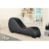 Kingway Furniture Kolar Faux Leather Yoga Chaise Lounge Chair, Relaxation, Streching, In Black