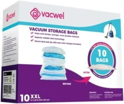 Vacwel 3-Pack XXL - Vacuum Storage Bags - Space Saver Bags For Clothes Storage – XL Comforters - Mattress Topper - Blanket Storage – Vacuum Sealer Bags – Ziplock Sealed - 3x XXL Bags (47x35in) - Bonus 1x Large Bag (32x21in) 21 Vacwel 3-Pack XXL - Vacuum Storage Bags - Space Saver Bags For Clothes Storage – XL Comforters - Mattress Topper - Blanket Storage – Vacuum Sealer Bags – Ziplock Sealed - 3x XXL Bags (47x35in) - Bonus 1x Large Bag (32x21in) -Songmics Furniture Shop 41k b5Dg2ZL. AC