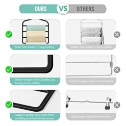 Pants Space Saving Hangers, HOMEBROS 5 Packs 360° Swivel Pants Multi-Layer Hangers Non-Slip Plastic Rubber Coated Pants Rack Closet Organizer For Leggings Jeans Trousers Slacks Ties Scarves Towels -Songmics Furniture Shop 41k44zs3BJL